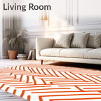 Orange Zigzag Lines Rug