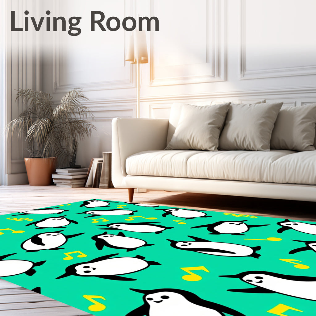 Playful Penguin Music Mix Rug