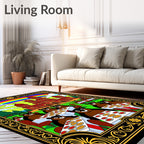 Whimsical Bears Feast Under Rainbow Palace Rug