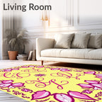Pink Orchid Monogram Frame Rug