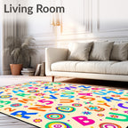 Playful Alphabet Shapes and Numbers Rug