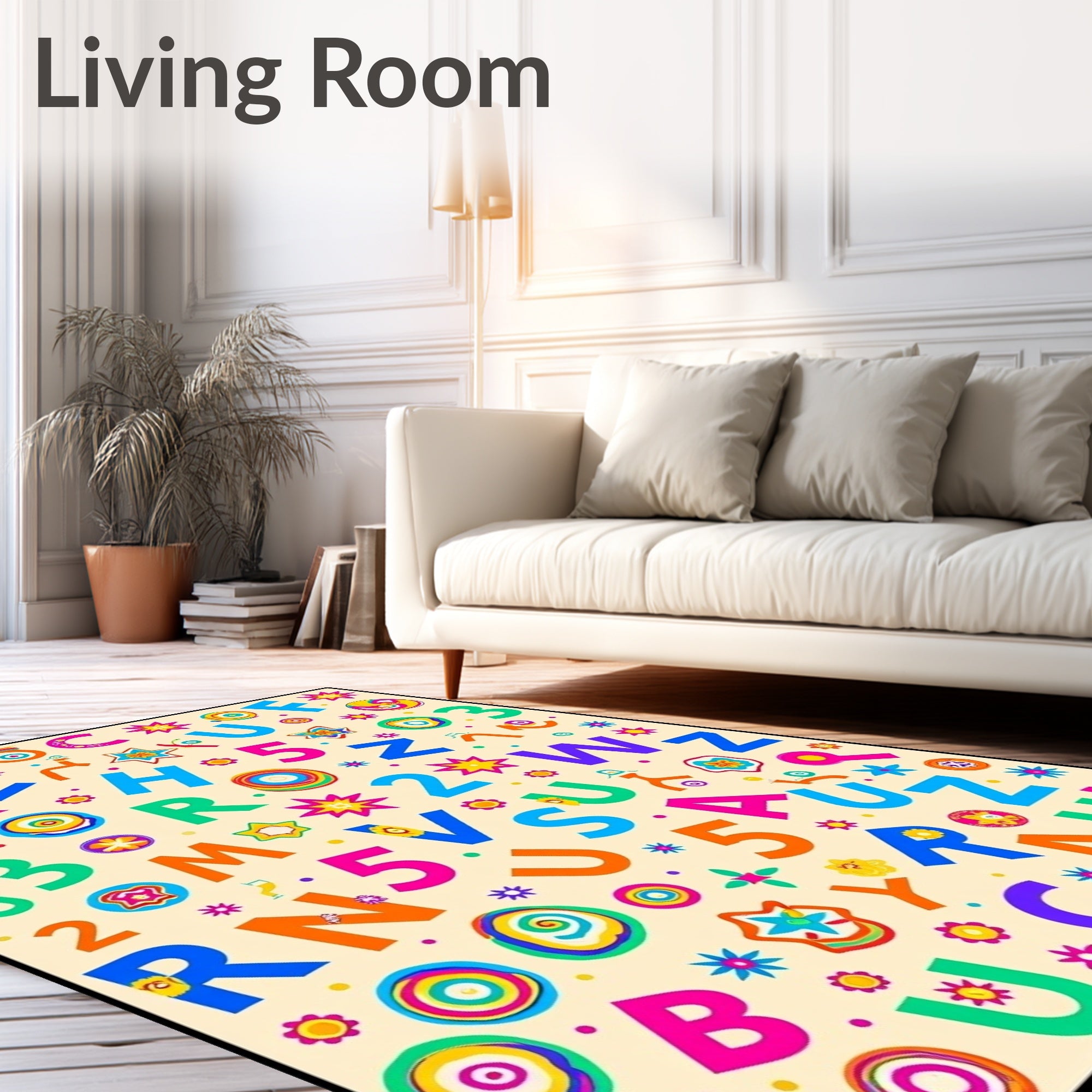 Playful Alphabet Shapes and Numbers Rug