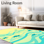 Seashell And Turtle Ocean Waves Rug