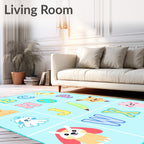 Cute Animals Alphabet Blocks Rug