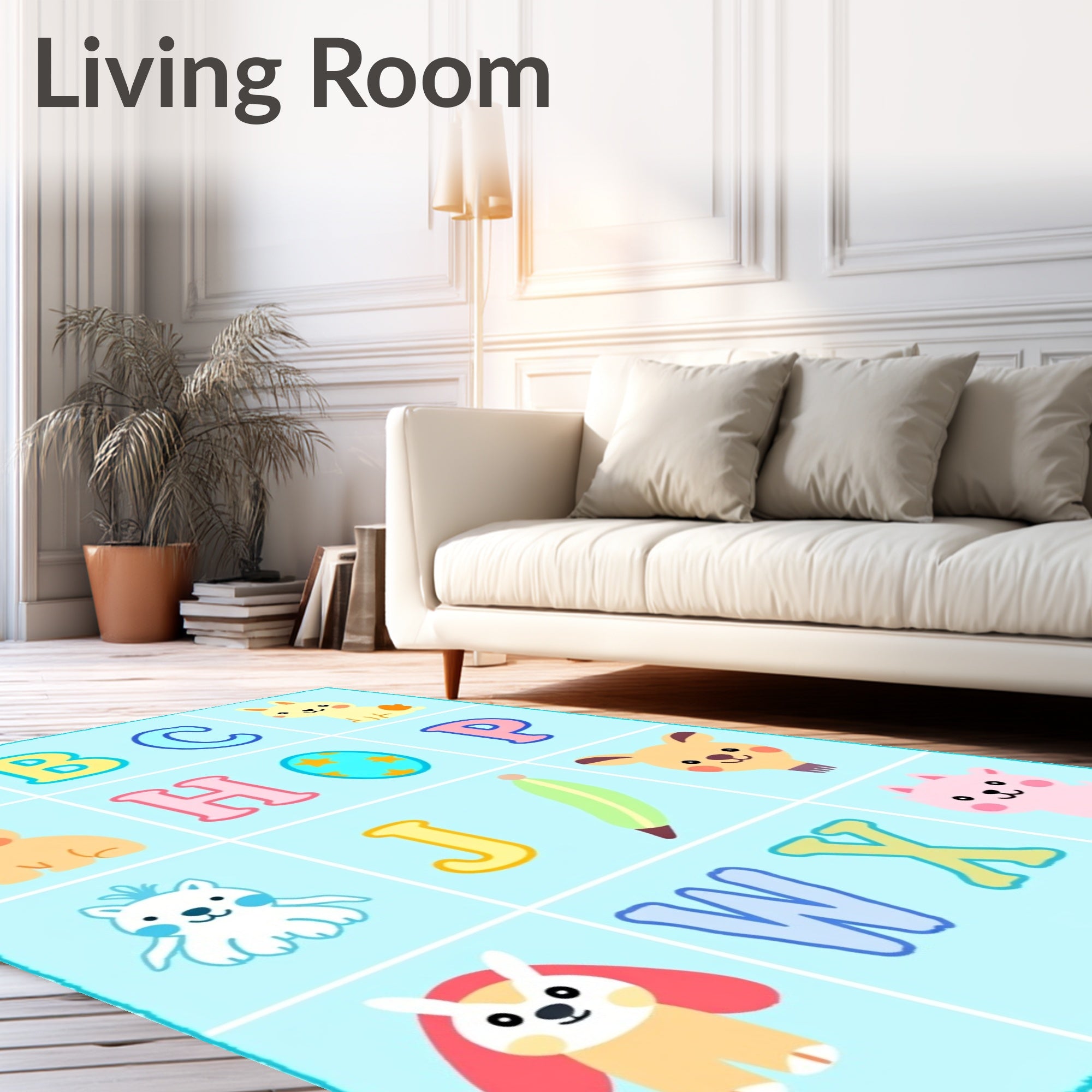 Cute Animals Alphabet Blocks Rug