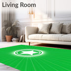Radiant Green Starburst Round Rug