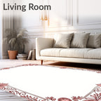 Blush Pink Floral Vine Border Rug