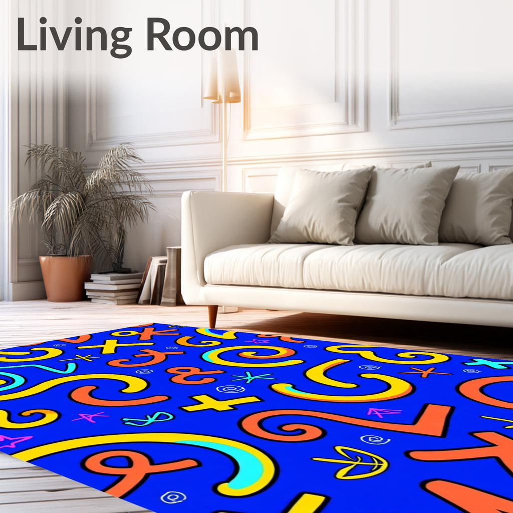 Colorful Abstract Memphis Shapes Rug