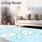Happy Cloud Blue Sky Whimsical Rug