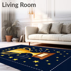 Golden Trophy Stars Night Rug