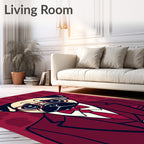 Dapper Pug In A Burgundy Suit Rug