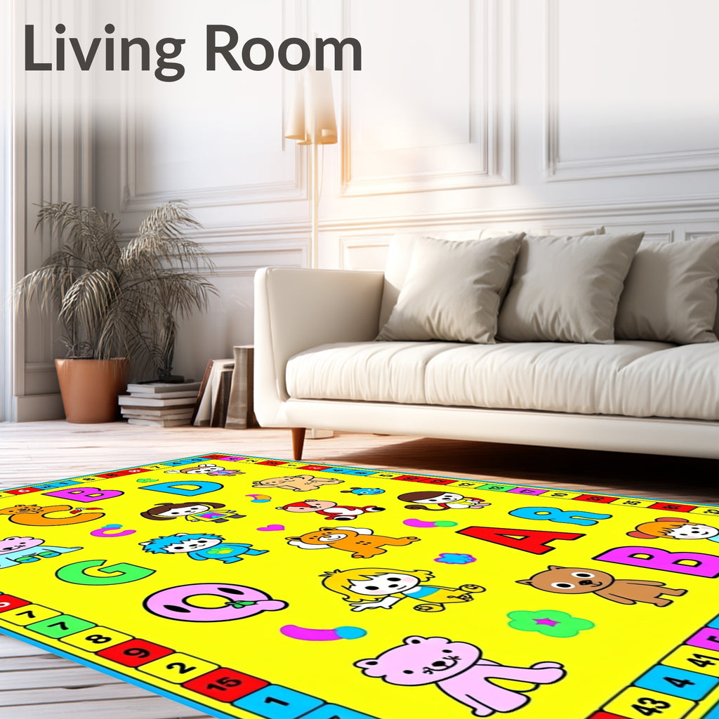 Yellow Alphabet Critters Children's Rug