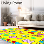 Yellow Alphabet Critters Children's Rug