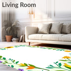Whimsical Sunflower Garden Chicken Rug