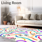 Abstract Confetti Letter Scatter Rug