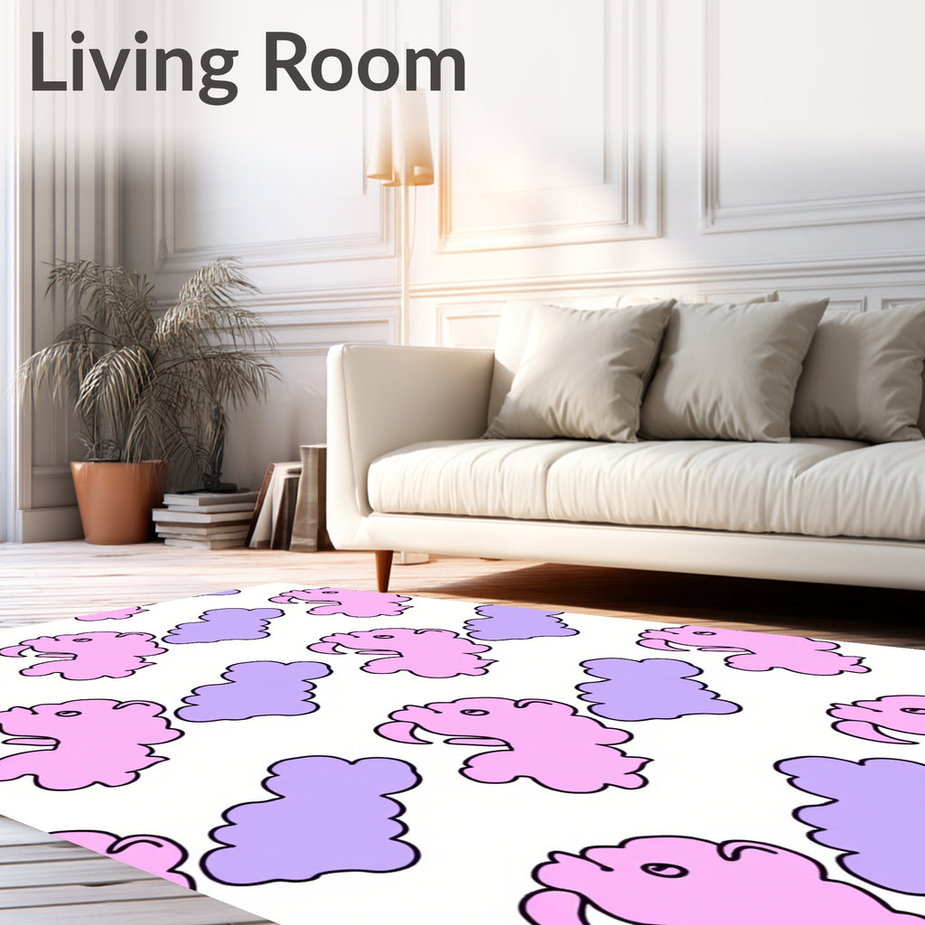 Pink Purple Cloud Animal Repeat Rug