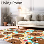 Cute Bear Sushi Heart Shapes Rug