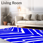 Bold Cobalt Broken Chevron Rug
