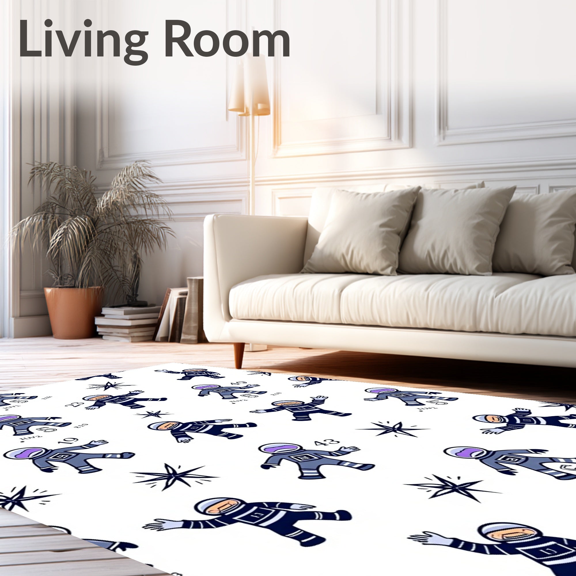 Cosmic Astronaut Galaxy Print Rug