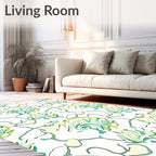 Pastel Green Abstract Swirls Rug