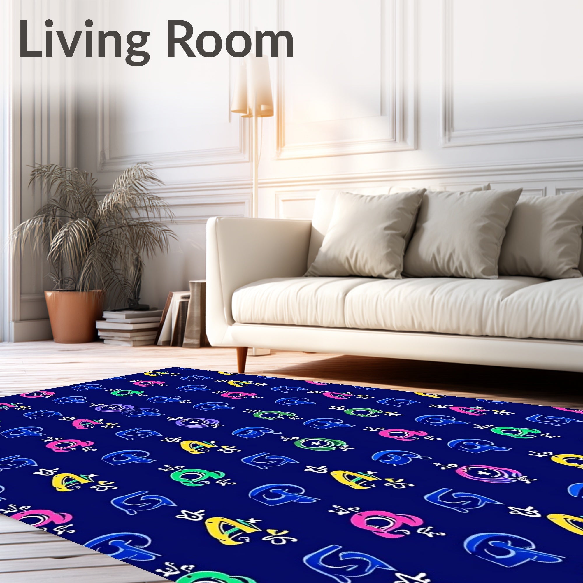 Vibrant Graffiti Alphabet Collage Rug