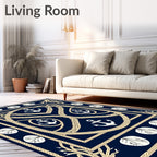 Nautical Navy Anchor Rope Mandala Rug
