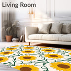 Golden Yellow Sunflower Vine Garden Rug