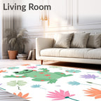Whimsical Frog Flower Garden Rug