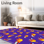 Vibrant Yellow Flame Abstract Composition Rug