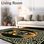 Bold German Shepherd Emerald Frame Rug