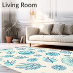 Oceanic Sea Life Leaves Accent Rug