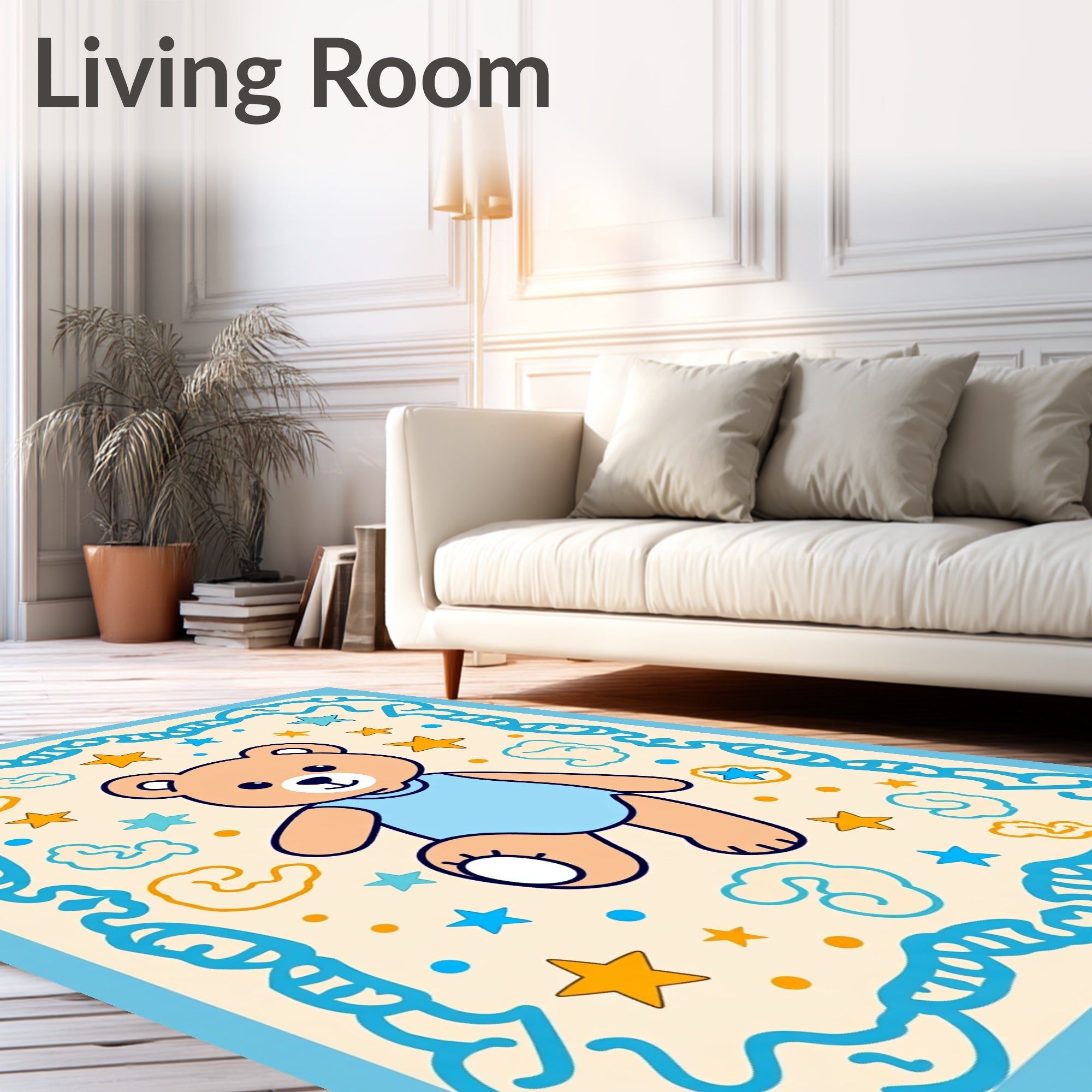 Cute Teddy Bear Starry Dreams Rug