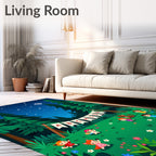 Whimsical Forest Children Starry Night Rug