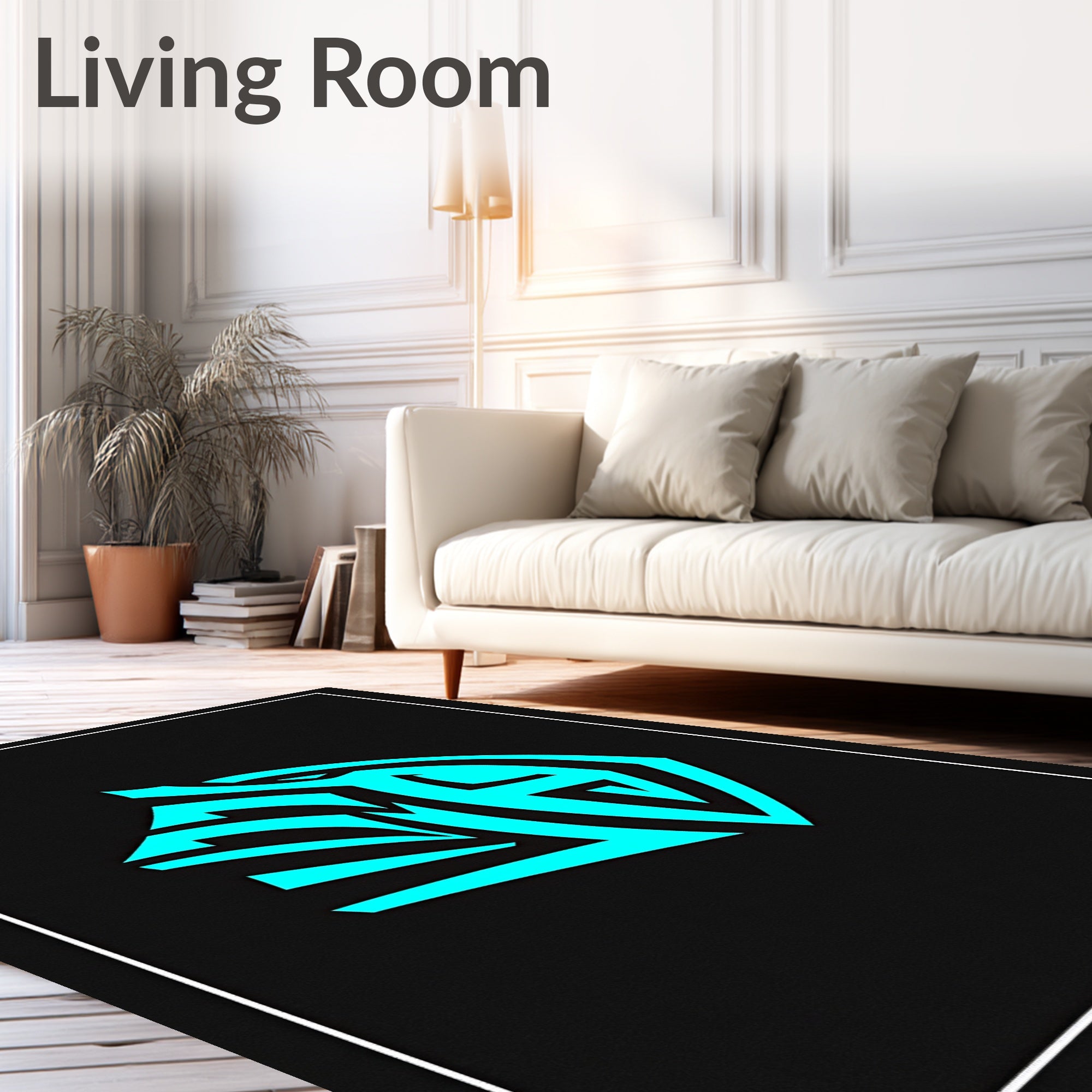 Electric Blue Geometric Predator Rug