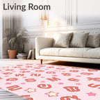 Pink Alphabet Stars Rag Rug