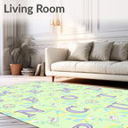 Pastel Alphabet Collage Abstract Rug