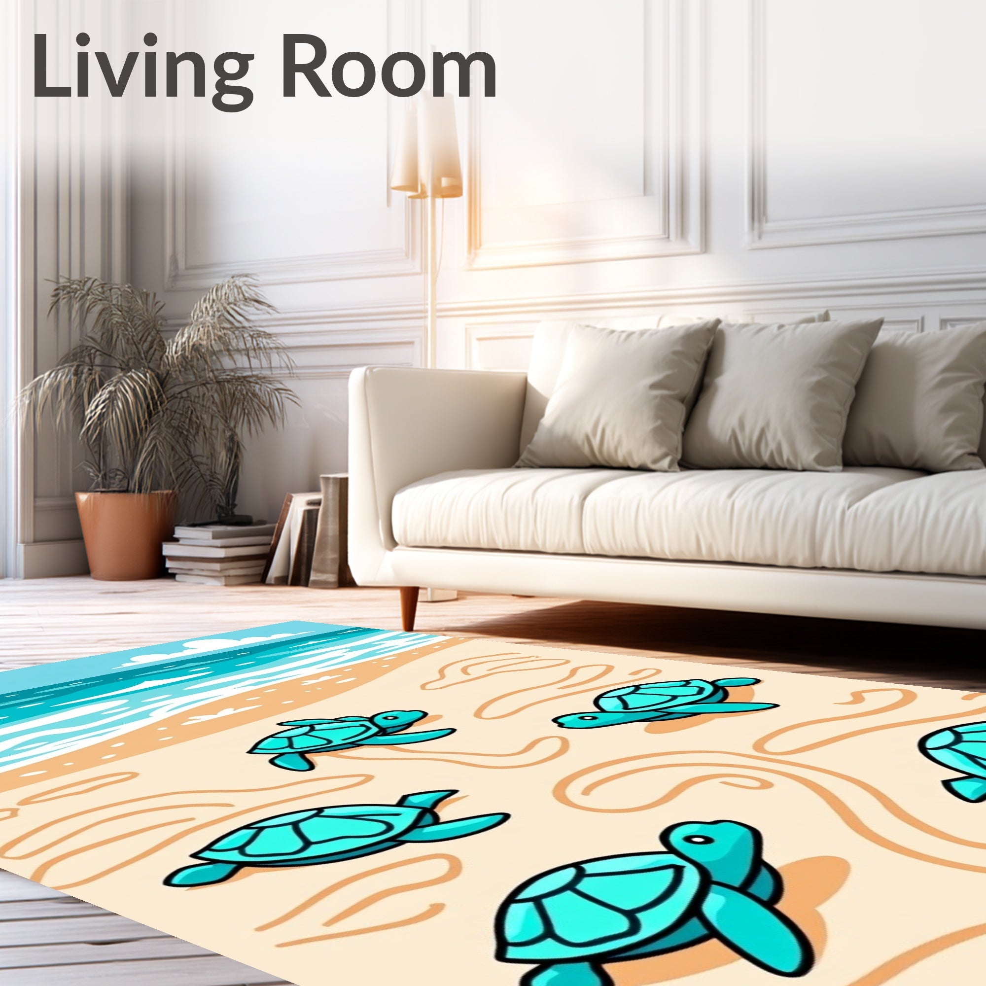 Turquoise Sea Turtle Beach Journey Rug