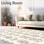 Cream Amethyst Monogram Medallion Art Rug