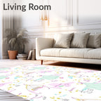 Doodle Abstract Pastel Figures Rug