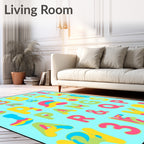Playful Alphabet Splash Graphic Rug