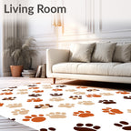 Warm Tones Paw Prints All Over Rug