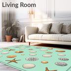 Seaside Treasures Nautilus Shell Starfish Medallion Rug