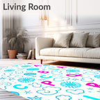 Cute Alphabet Clouds and Stars Rug