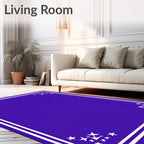 Vibrant Purple Star Cluster Frame Rug