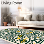 Cosmic Space Adventure Yellow Green Rug