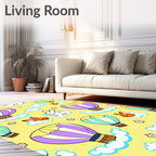Whimsical Hot Air Balloons With Animals Rug