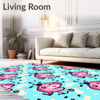 Whimsical Pink Pony Sky Clouds Rug