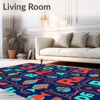 Coral Fish Alphabet Collage Rug