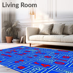Alphabet Maze Blue Red Rug