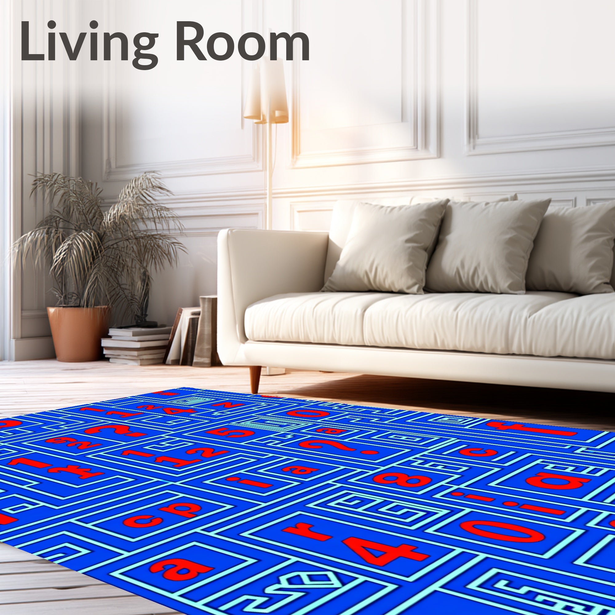 Alphabet Maze Blue Red Rug